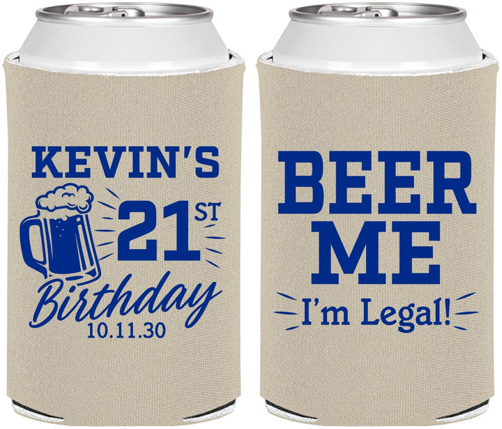 Personalized 21st Birthday Can Coolers - Beer Me I Am Legal | 340014