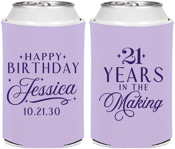 Personalized 21st Birthday Can Coolers - Twenty One Years In The Making | 340023