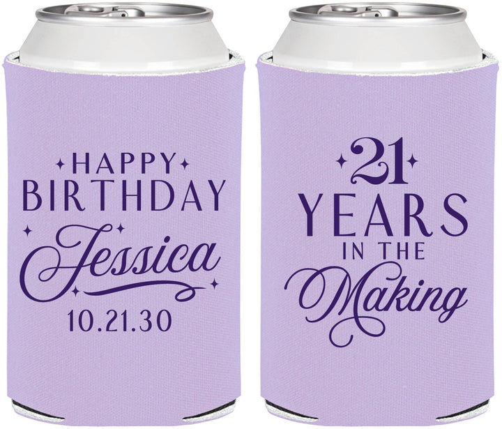Personalized 21st Birthday Can Coolers - Twenty One Years In The Making | 340023