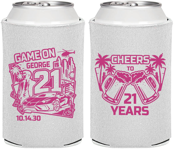 Personalized 21st Birthday Can Coolers - Video Game | 340024