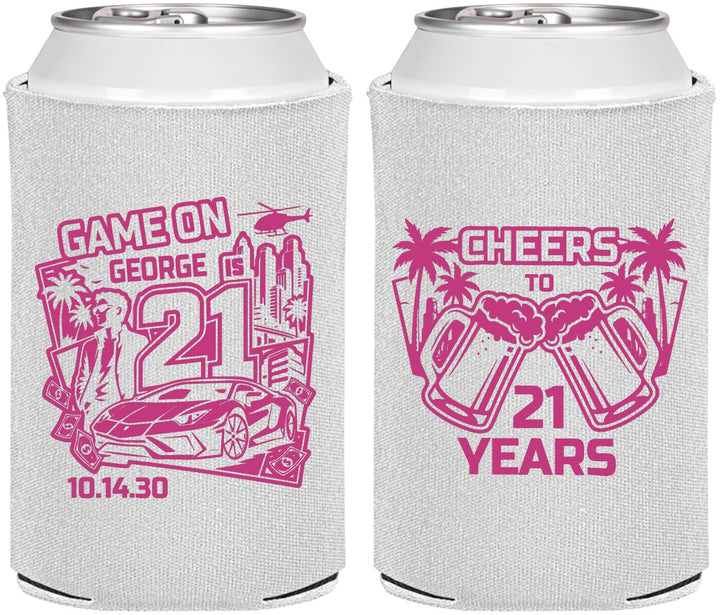 Personalized 21st Birthday Can Coolers - Video Game | 340024