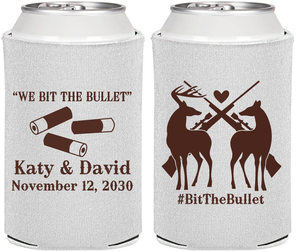 Personalized Wedding Can Coolers - We Bit The Bullet | 343