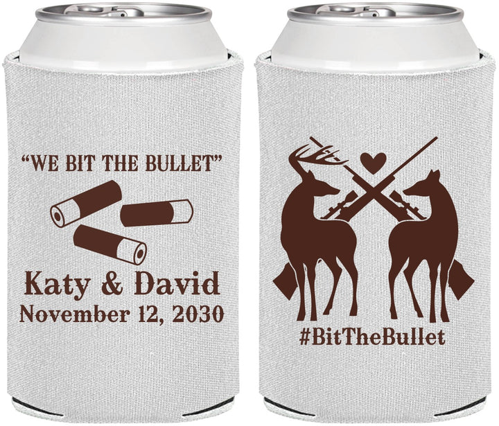 Personalized Wedding Can Coolers - We Bit The Bullet | 343