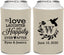 Personalized Wedding Can Coolers - Love Laughter Happily | 345