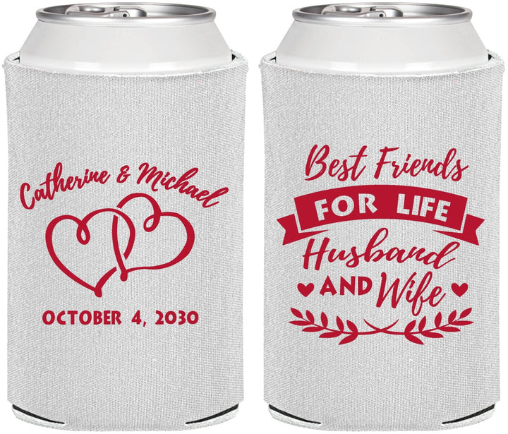 Personalized Wedding Can Coolers - Best Friends For Life | 349