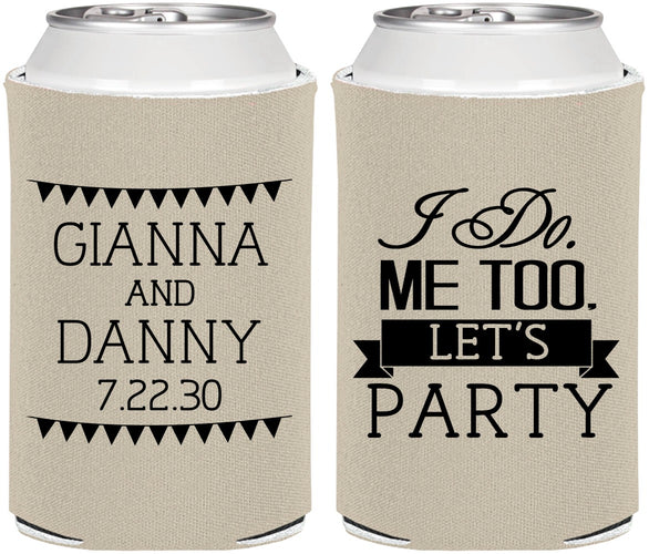 Personalized Wedding Can Coolers - I Do Me Too | 363