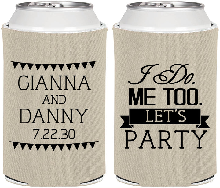 Personalized Wedding Can Coolers - I Do Me Too | 363