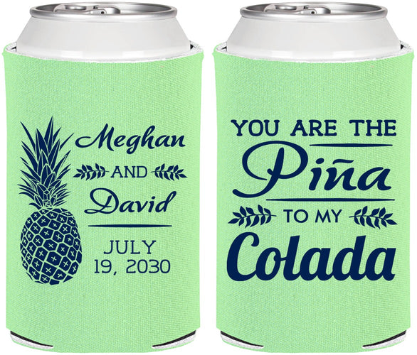 Personalized Wedding Can Coolers - Pina Colada | 364