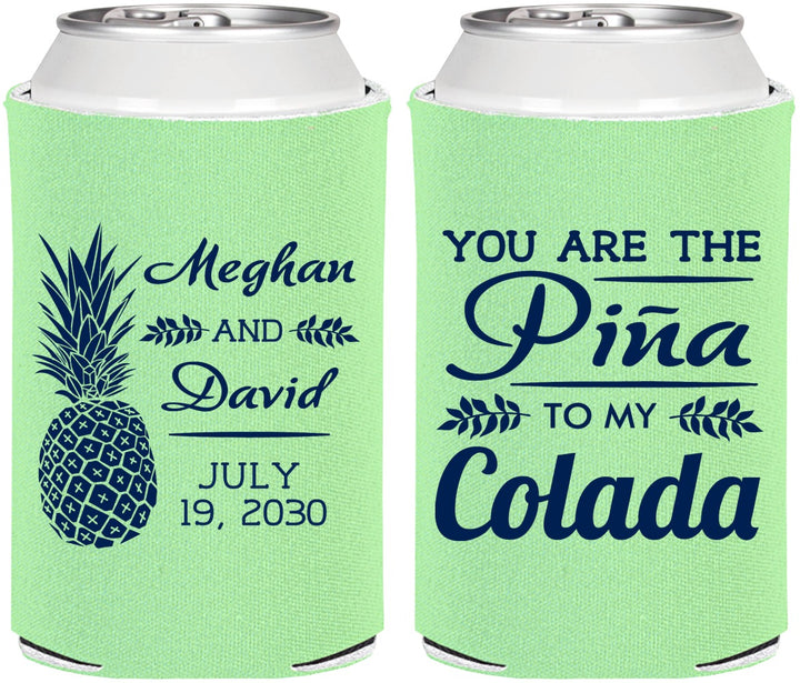 Personalized Wedding Can Coolers - Pina Colada | 364