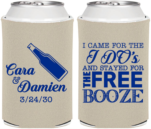 Personalized Wedding Can Coolers - I Do Free Booze | 371