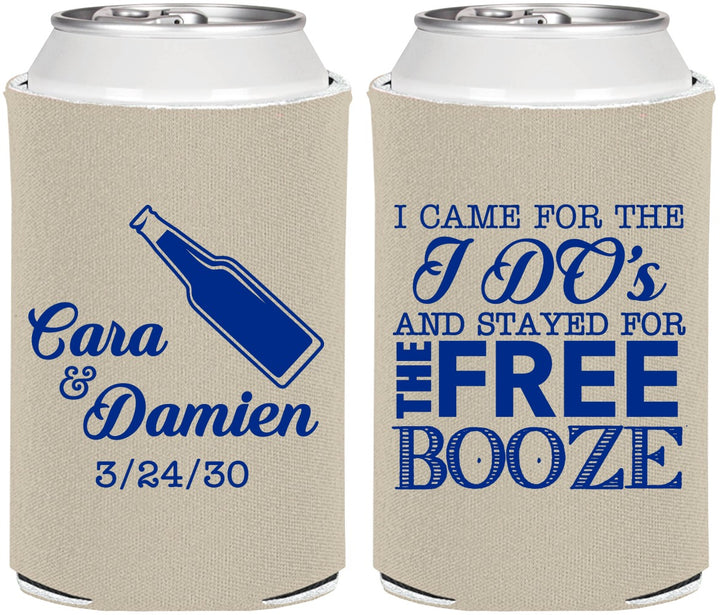 Personalized Wedding Can Coolers - I Do Free Booze | 371