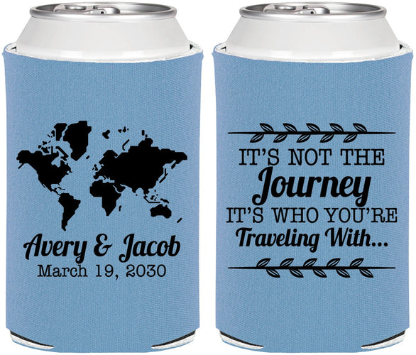 Personalized Wedding Can Coolers - Journey Traveling With | 374