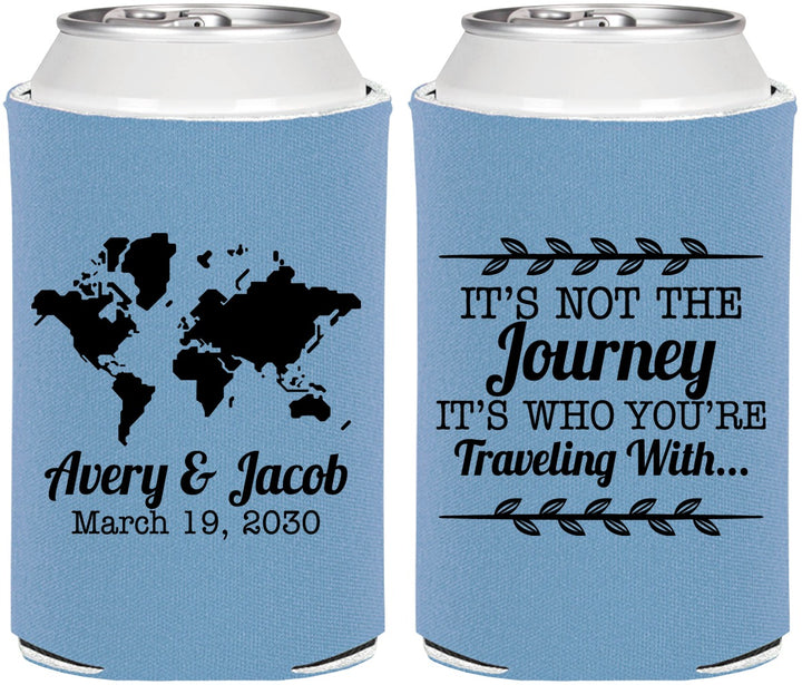 Personalized Wedding Can Coolers - Journey Traveling With | 374