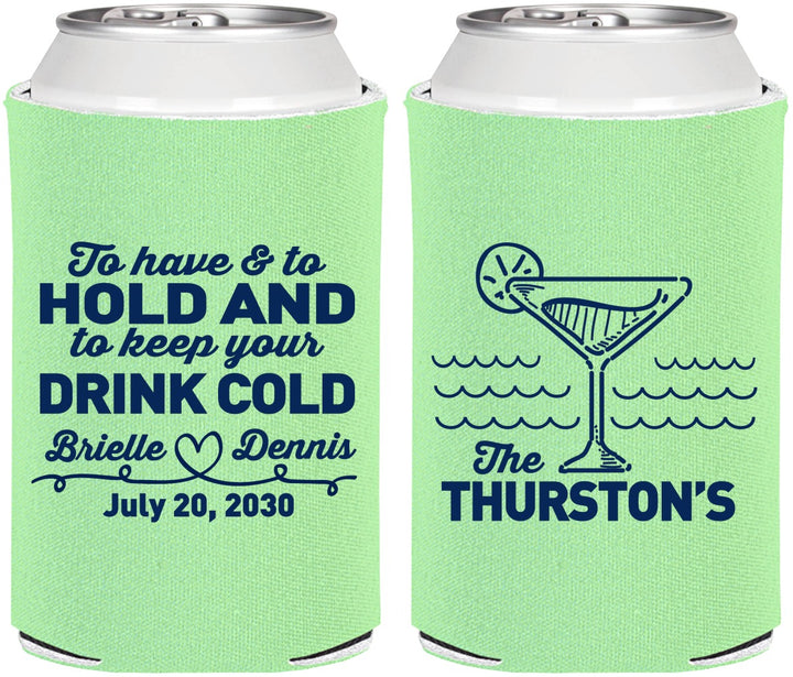 Personalized Wedding Can Coolers - To Have And To Hold | 375
