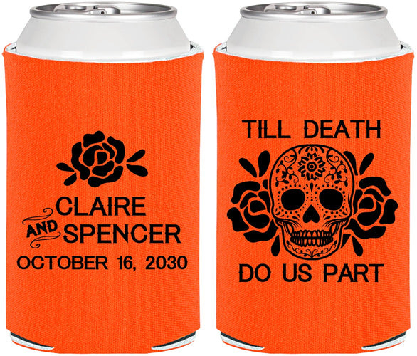 Personalized Wedding Can Coolers - Till Death Do Us Part | 380
