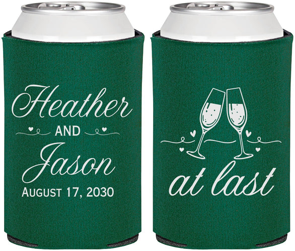 Personalized Wedding Can Coolers - At Last | 382