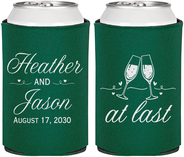 Personalized Wedding Can Coolers - At Last | 382