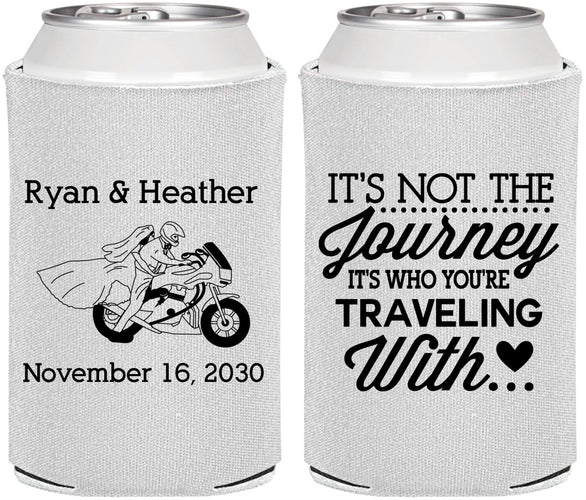 Personalized Wedding Can Coolers - Journey Traveling With | 385
