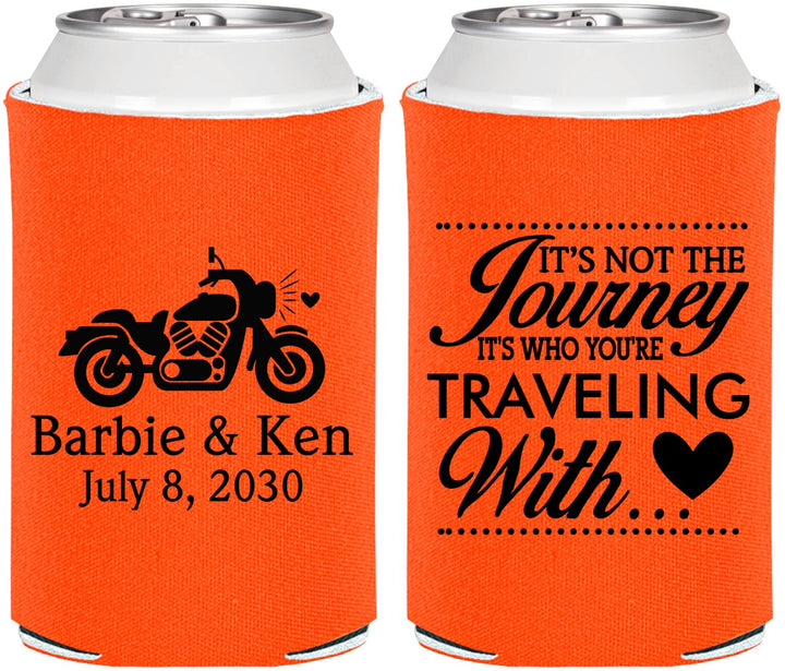 Personalized Wedding Can Coolers - Journey Traveling With | 388