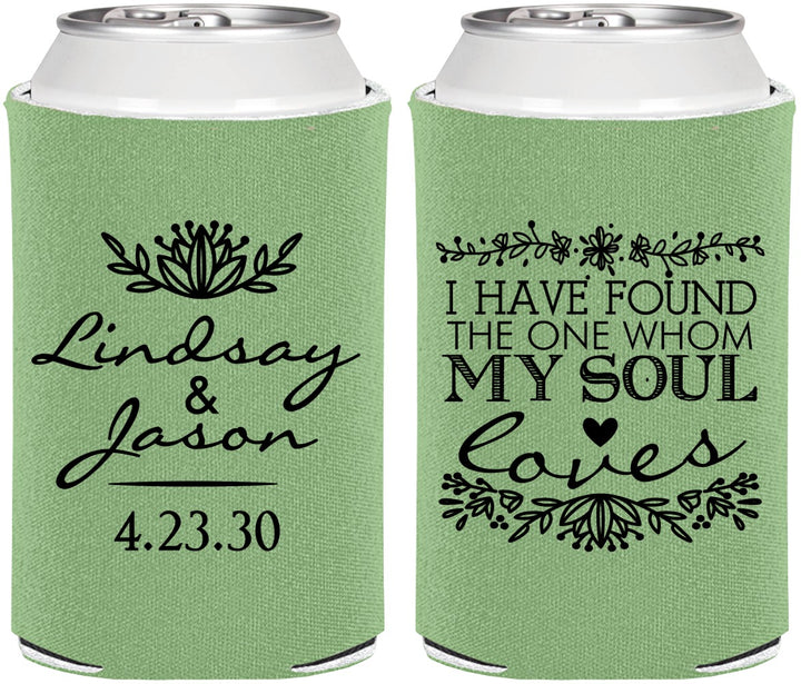 Personalized Wedding Can Coolers - Found My Soul | 390