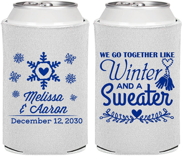 Personalized Wedding Can Coolers - Christmas Winter | 399
