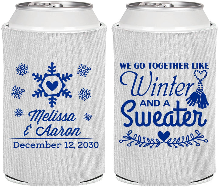 Personalized Wedding Can Coolers - Christmas Winter | 399
