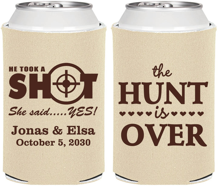 Personalized Wedding Can Coolers - The Hunt Is Over | 400