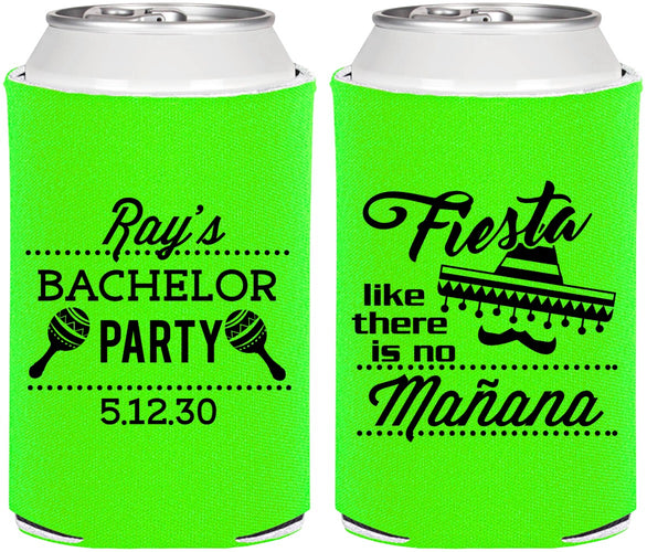 Personalized Bachelor Party Can Coolers - Fiesta No Manana | 40002