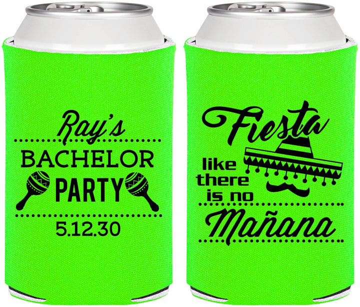 Personalized Bachelor Party Can Coolers - Fiesta No Manana | 40002