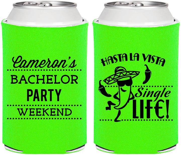 Personalized Bachelor Party Can Coolers - Hast La Vista Single Life | 40003