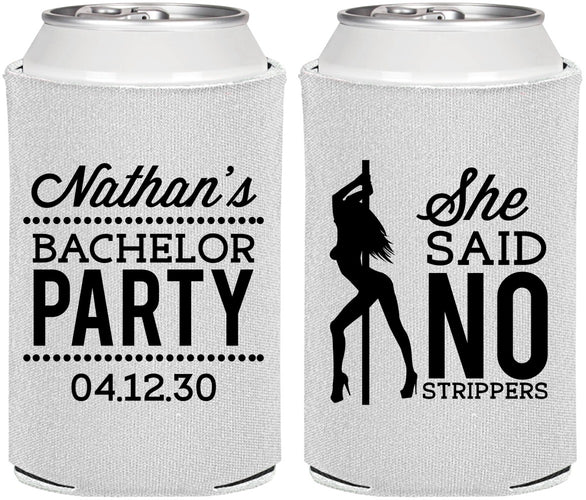 Personalized Bachelor Party Can Coolers - She Said No Strip Club | 40005