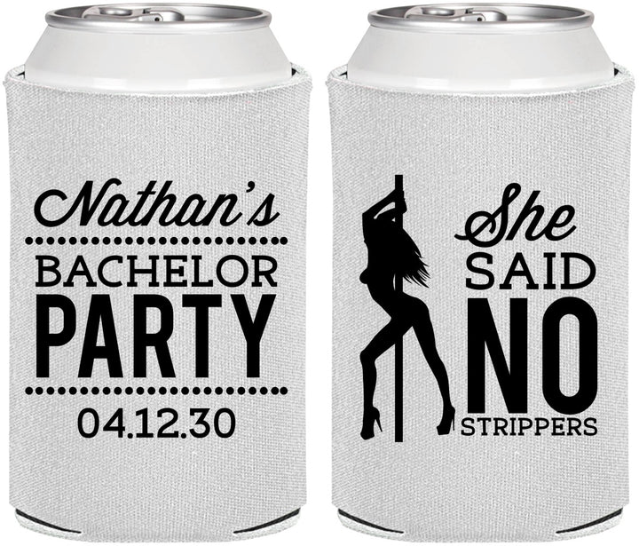 Personalized Bachelor Party Can Coolers - She Said No Strip Club | 40005