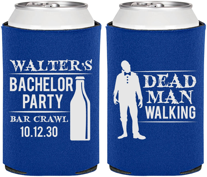Personalized Bachelor Party Can Coolers - Dead Man Walking | 40011