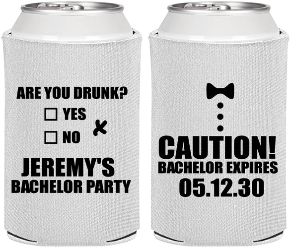 Personalized Bachelor Party Can Coolers - Caution Expires On | 40013