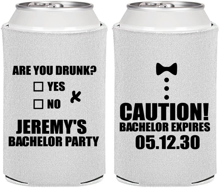 Personalized Bachelor Party Can Coolers - Caution Expires On | 40013