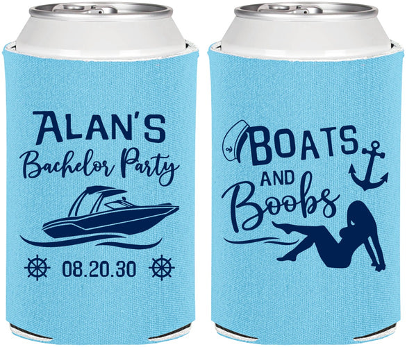 Personalized Bachelor Party Can Coolers - Nautical Boats | 40021