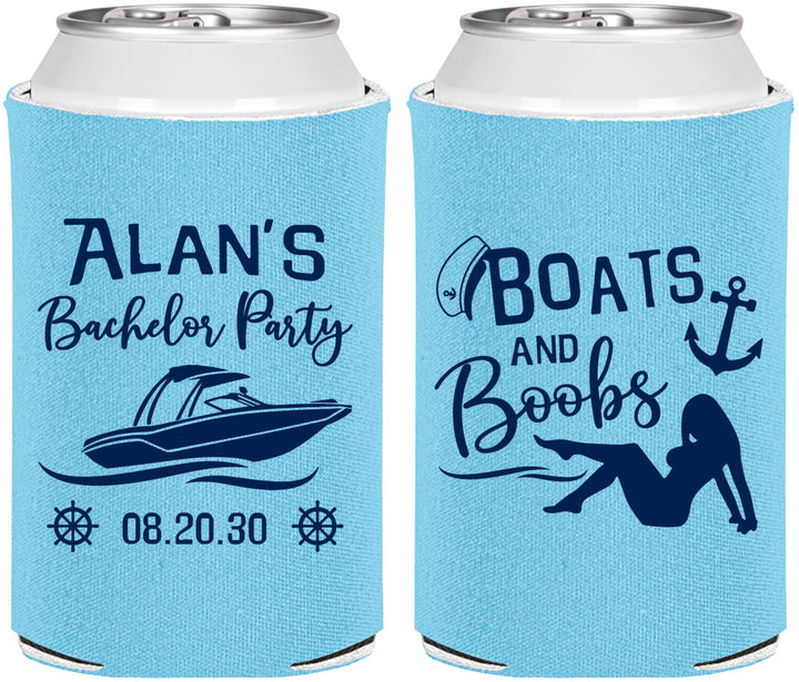 Personalized Bachelor Party Can Coolers - Nautical Boats | 40021
