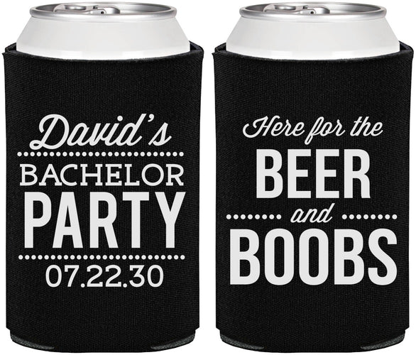 Personalized Bachelor Party Can Coolers - Beer And Boobs | 40027