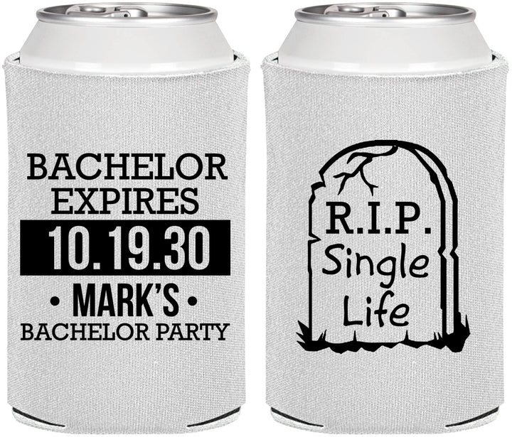 Personalized Bachelor Party Can Coolers - Rip Single Life | 40028