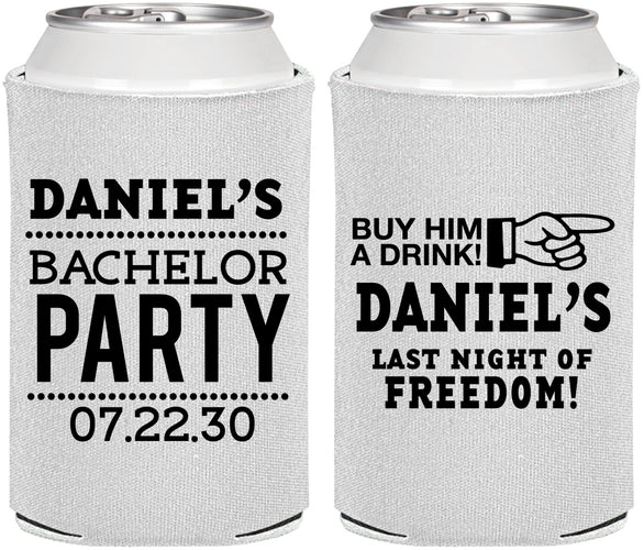 Personalized Bachelor Party Can Coolers - Last Night Of Freedom | 40029