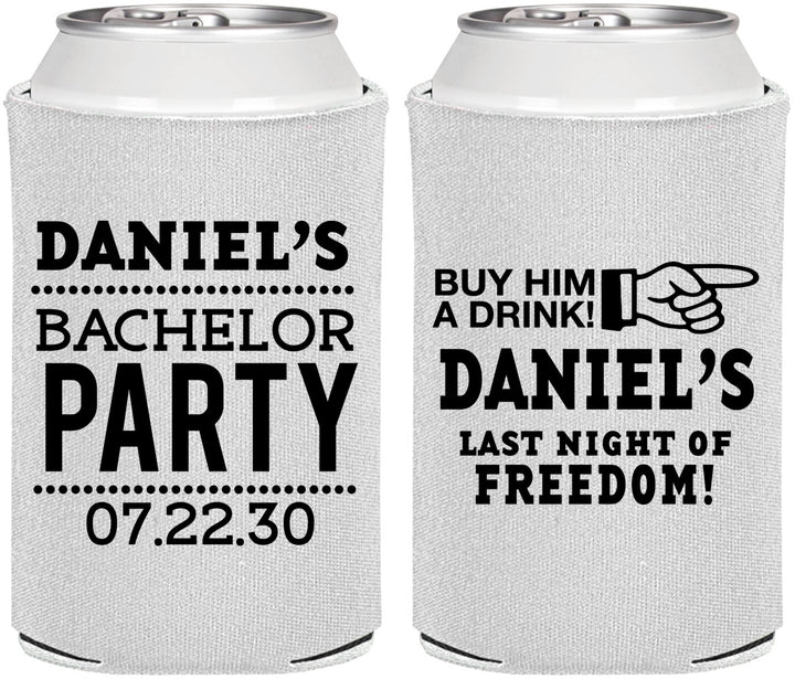 Personalized Bachelor Party Can Coolers - Last Night Of Freedom | 40029