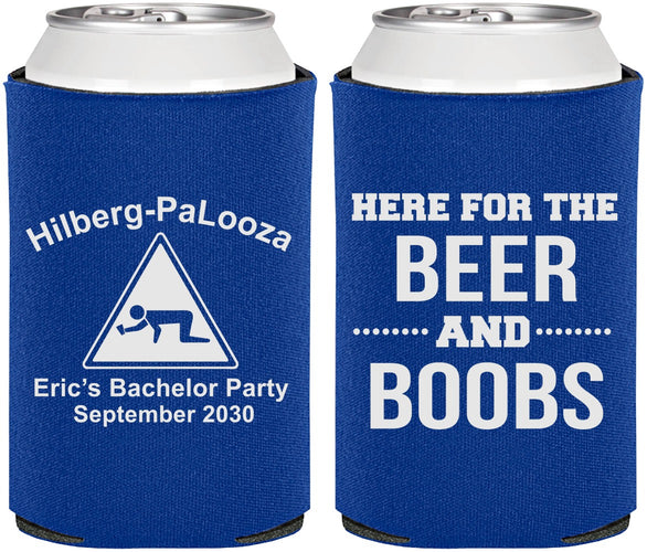 Personalized Bachelor Party Can Coolers - Beer And Boobs | 40040