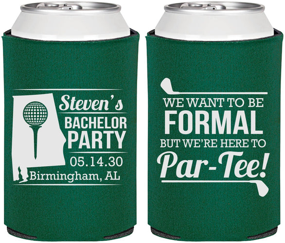 Personalized Bachelor Party Can Coolers - Golf Par Tee | 40043
