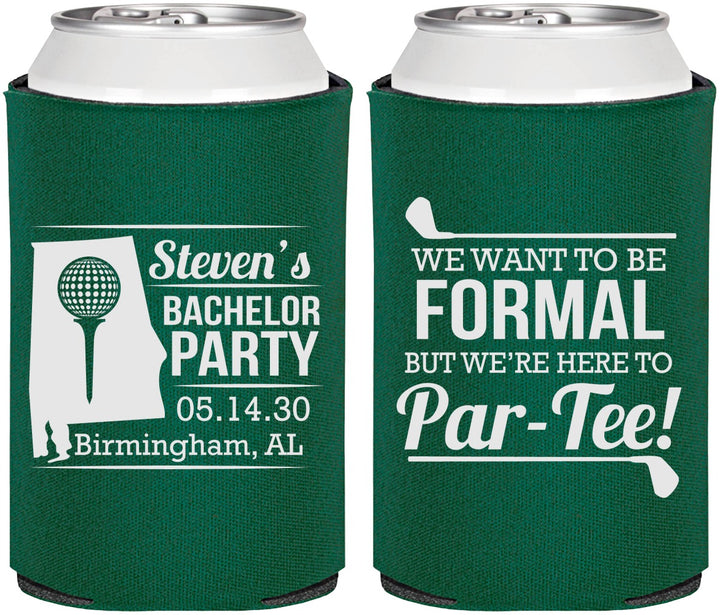 Personalized Bachelor Party Can Coolers - Golf Par Tee | 40043