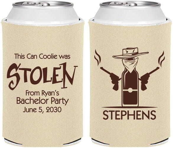 Personalized Bachelor Party Can Coolers - Stolen | 40049
