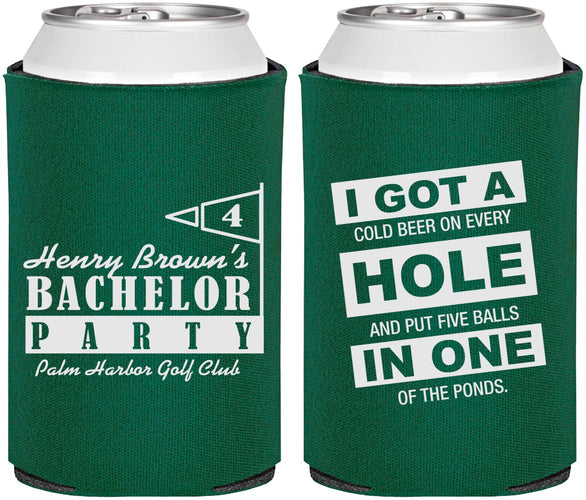 Personalized Bachelor Party Can Coolers - Golf | 40055