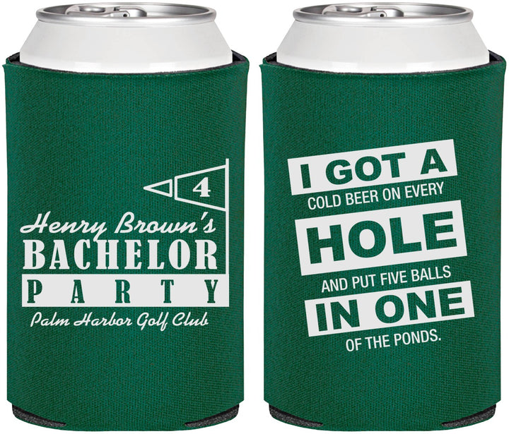 Personalized Bachelor Party Can Coolers - Golf | 40055