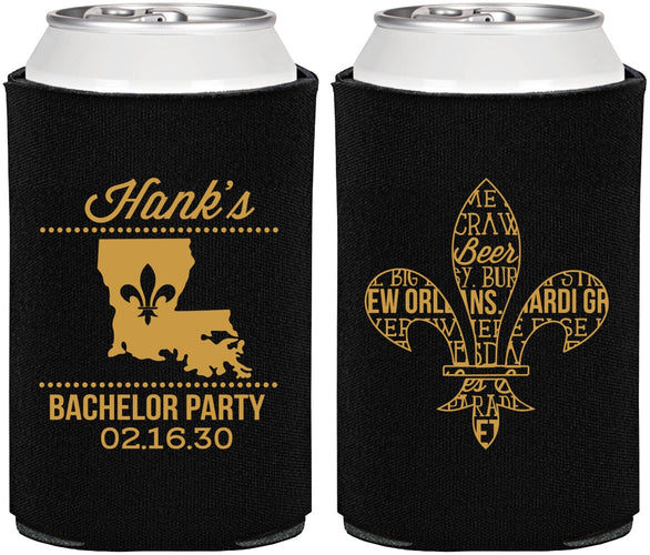 Personalized Bachelor Party Can Coolers - New Orleans | 40074