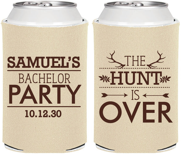 Personalized Bachelor Party Can Coolers - Hunt Is Over | 40084
