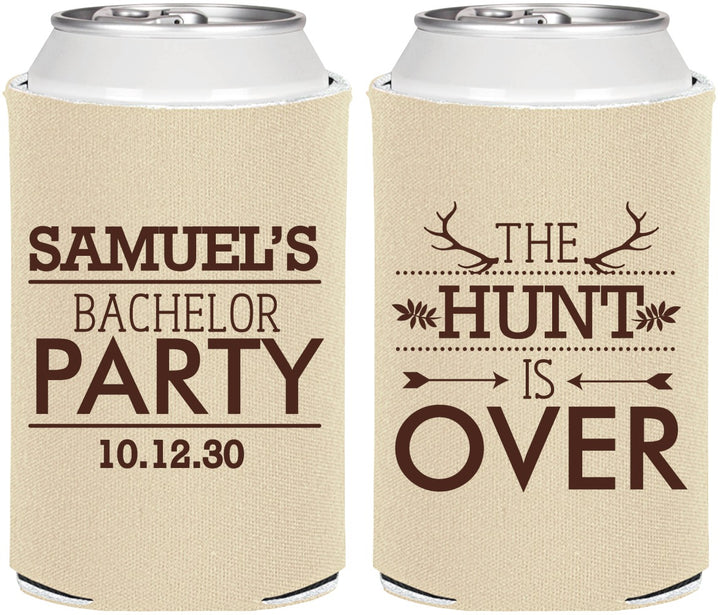 Personalized Bachelor Party Can Coolers - Hunt Is Over | 40084